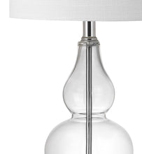 Load image into Gallery viewer, 21" Silver Gourd Bedside Lamp With Drum Shade
