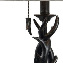 Load image into Gallery viewer, 21" Black Antlers Table Lamp With Drum Shade
