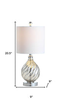 Load image into Gallery viewer, 21" Silver Novelty Table Lamp With Globe Shade
