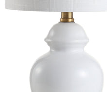 Load image into Gallery viewer, 20" White And Gold Urn Table Lamp With Drum Shade
