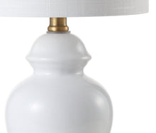 Load image into Gallery viewer, 20" White And Gold Urn Table Lamp With Drum Shade

