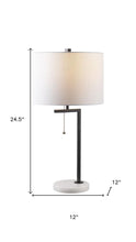 Load image into Gallery viewer, 25" White Novelty Table Lamp With Drum Shade

