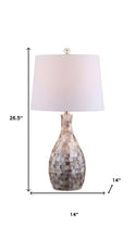 Load image into Gallery viewer, 27" Ivory And Beige Novelty Table Lamp With Drum Shade
