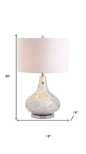 Load image into Gallery viewer, 26" Silver Novelty Table Lamp With Drum Shade
