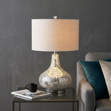 Load image into Gallery viewer, 26" Silver Novelty Table Lamp With Drum Shade

