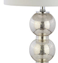 Load image into Gallery viewer, Set of Two 27" Silver Novelty Table Lamps With Drum Shades
