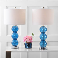 Load image into Gallery viewer, Set of Two 27" Silver Novelty Table Lamps With Drum Shades
