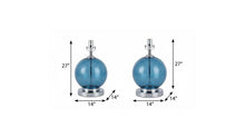 Load image into Gallery viewer, Set of Two 27" Silver Novelty Table Lamps With Drum Shades
