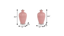 Load image into Gallery viewer, Set of Two 29" Clear Novelty Table Lamps With Drum Shades
