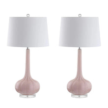 Load image into Gallery viewer, Set of Two 29" Clear Novelty Table Lamps With Drum Shades
