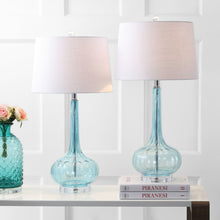 Load image into Gallery viewer, Set of Two 29" Clear Novelty Table Lamps With Drum Shades
