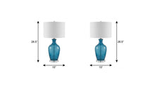 Load image into Gallery viewer, Set of Two 29" Clear Novelty Table Lamps With Drum Shades
