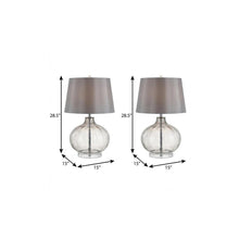 Load image into Gallery viewer, Set of Two 29" Clear Novelty Table Lamps With Drum Shades
