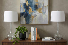 Load image into Gallery viewer, Set of Two 29" Clear Novelty Table Lamps With Drum Shades
