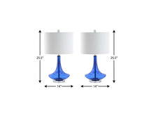 Load image into Gallery viewer, Set of Two 26" Silver Novelty Table Lamps With Drum Shades
