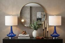 Load image into Gallery viewer, Set of Two 26" Silver Novelty Table Lamps With Drum Shades
