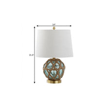 Load image into Gallery viewer, 22" Gold Novelty Table Lamp With Drum Shade
