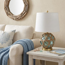 Load image into Gallery viewer, 22" Gold Novelty Table Lamp With Drum Shade

