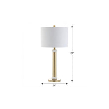 Load image into Gallery viewer, 27" Gold Novelty Table Lamp With Drum Shade
