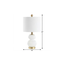 Load image into Gallery viewer, 20" Gold Globe Globe Lamp With Drum Shade
