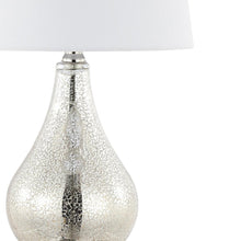 Load image into Gallery viewer, Set of Two 21" Nickel Gourd Table Lamps With Empire Shades
