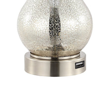 Load image into Gallery viewer, Set of Two 21" Nickel Gourd Table Lamps With Empire Shades
