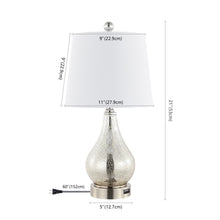 Load image into Gallery viewer, Set of Two 21" Nickel Gourd Table Lamps With Empire Shades
