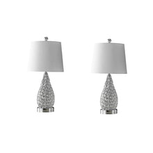 Load image into Gallery viewer, Set of Two 22" Silver Gourd Table Lamps With Empire Shades
