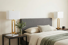 Load image into Gallery viewer, Set of Two 29" Gold Table Lamps With Shades
