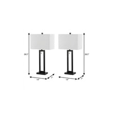 Load image into Gallery viewer, Set of Two 29" Black Table Lamps With Shades
