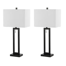 Load image into Gallery viewer, Set of Two 29" Black Table Lamps With Shades
