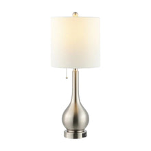 Load image into Gallery viewer, Set of Two 24" Nickel Gourd Table Lamps With Drum Shades
