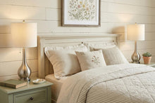 Load image into Gallery viewer, Set of Two 24" Nickel Gourd Table Lamps With Drum Shades
