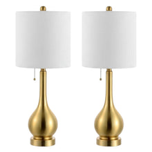 Load image into Gallery viewer, Set of Two 24" Gold Gourd Table Lamps With Drum Shades
