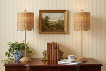 Load image into Gallery viewer, Set of Two 28" Brown Table Lamps With Drum Shades
