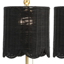 Load image into Gallery viewer, Set of Two 28" Black Table Lamps With Drum Shades
