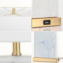 Load image into Gallery viewer, Set of Two 25" Gold Table Lamps With Shades
