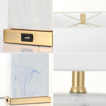 Load image into Gallery viewer, Set of Two 25" Gold Table Lamps With Shades

