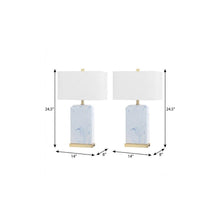 Load image into Gallery viewer, Set of Two 25" Gold Table Lamps With Shades
