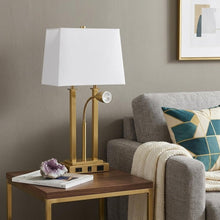Load image into Gallery viewer, 24" Gold Swing Arm Novelty Table Lamp With Shade
