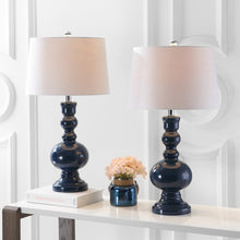 Load image into Gallery viewer, Set of Two 29" Blue Novelty Table Lamps With Drum Shades
