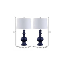 Load image into Gallery viewer, Set of Two 29" Blue Novelty Table Lamps With Drum Shades
