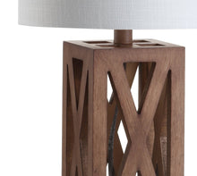 Load image into Gallery viewer, 22" Brown Table Lamp With Drum Shade

