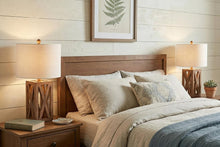 Load image into Gallery viewer, Set of Two 22" Brown Table Lamps With Drum Shades

