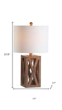 Load image into Gallery viewer, Set of Two 22" Brown Table Lamps With Drum Shades
