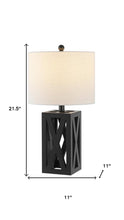 Load image into Gallery viewer, Set of Two 22" Black Table Lamps With Drum Shades
