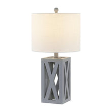 Load image into Gallery viewer, Set of Two 22" Gray Table Lamps With Drum Shades
