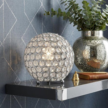 Load image into Gallery viewer, 8" Silver Geometric Globe Table Lamp With Globe
