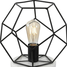 Load image into Gallery viewer, 10" White Geometric Table Lamp
