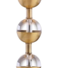 Load image into Gallery viewer, Set of Two 28" Gold Round Bedside Lamps With Drum Shades
